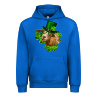 Cobalt st. patrick's day goat clovers and leprechaun hat Urban Hoodie - RanaPortraitStore