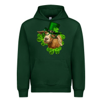 Forest Green st. patrick's day goat clovers and leprechaun hat Urban Hoodie - RanaPortraitStore