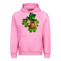 Fuchsia Pink st. patrick's day goat clovers and leprechaun hat Urban Hoodie - RanaPortraitStore