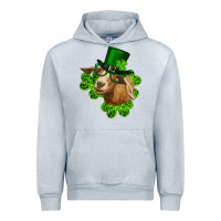 Heather Grey st. patrick's day goat clovers and leprechaun hat Urban Hoodie - RanaPortraitStore