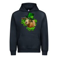 Navy st. patrick's day goat clovers and leprechaun hat Urban Hoodie - RanaPortraitStore