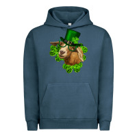 Pigment Midnight Navy st. patrick's day goat clovers and leprechaun hat Urban Hoodie - RanaPortraitStore