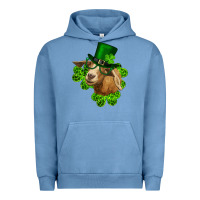 Pigment Pebble Blue st. patrick's day goat clovers and leprechaun hat Urban Hoodie - RanaPortraitStore