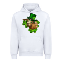 White st. patrick's day goat clovers and leprechaun hat Urban Hoodie - RanaPortraitStore