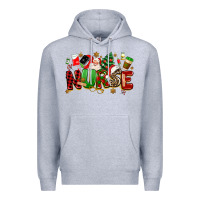 Heather Grey christmas  nurse Premium Hoodie - MaliasSmallBusiness