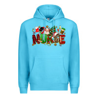Ocean Blue christmas  nurse Premium Hoodie - MaliasSmallBusiness