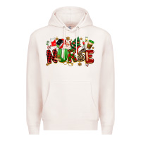 Pale Pink christmas  nurse Premium Hoodie - MaliasSmallBusiness
