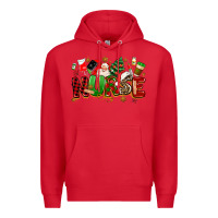 Red christmas  nurse Premium Hoodie - MaliasSmallBusiness
