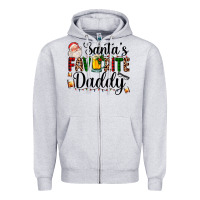 Heather Grey santa's favorite daddy Zipper Hoodie - AdoDesignShop