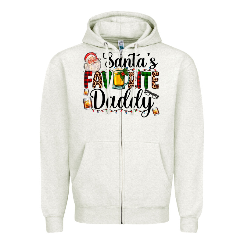 Santa's Favorite Daddy Zipper Hoodie by AdoDesignShop | Teevron