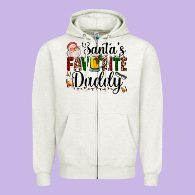 Santa's Favorite Daddy Zipper Hoodie Designed By Adodesignshop