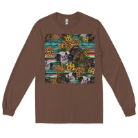 Chestnut western two cute heifers seamless pattern Long Sleeve Tee - HRA Design Shop