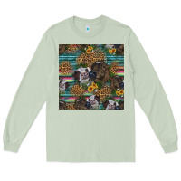 Matcha western two cute heifers seamless pattern Long Sleeve Tee - HRA Design Shop