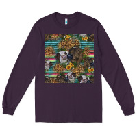 Plum western two cute heifers seamless pattern Long Sleeve Tee - HRA Design Shop