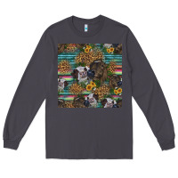 Smoke western two cute heifers seamless pattern Long Sleeve Tee - HRA Design Shop