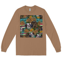 Toasted Coconut western two cute heifers seamless pattern Long Sleeve Tee - HRA Design Shop