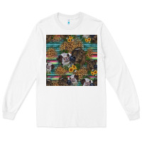 White western two cute heifers seamless pattern Long Sleeve Tee - HRA Design Shop