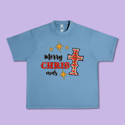 Merry Christmas Cross Urban Heavy Tee Designed By Ranaportraitstore