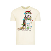 Vintage Arctic husky with christmas lights Vintage Tee - RanaPortraitStore