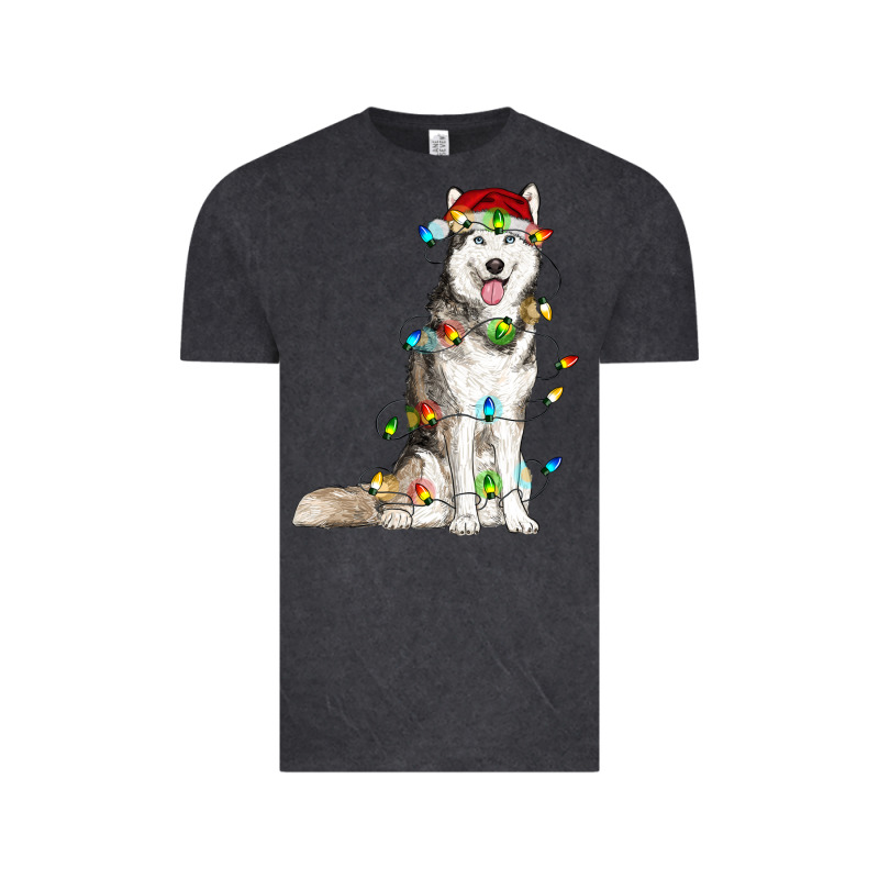 Husky With Christmas Lights Vintage Tee by RanaPortraitStore | Teevron