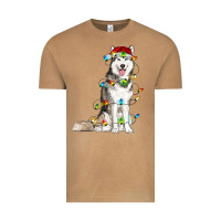 Vintage Camel husky with christmas lights Vintage Tee - RanaPortraitStore