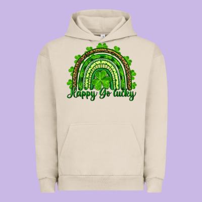 Saint Patricks Day Happy Go Lucky Rainbow Urban Hoodie Designed By Ranaportraitstore