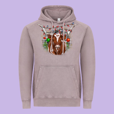 Christmas  Texas Longhorn Vintage Hoodie Designed By Jahusdesignshop