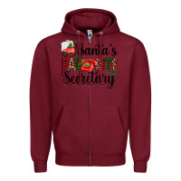 Burgundy santa's favorite secretary Zipper Hoodie - AdoDesignShop