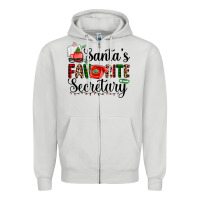 Dove Grey santa's favorite secretary Zipper Hoodie - AdoDesignShop