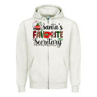 Oatmeal Heather santa's favorite secretary Zipper Hoodie - AdoDesignShop