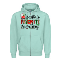 Seafoam santa's favorite secretary Zipper Hoodie - AdoDesignShop