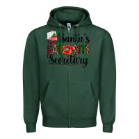 Sports Green santa's favorite secretary Zipper Hoodie - AdoDesignShop
