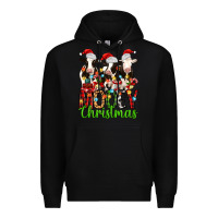 Black christmas three cows mooey christmas Premium Hoodie - MaliasSmallBusiness
