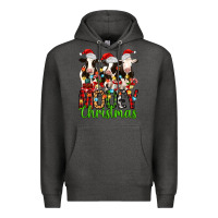 Charcoal Heather christmas three cows mooey christmas Premium Hoodie - MaliasSmallBusiness