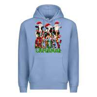Colony Blue christmas three cows mooey christmas Premium Hoodie - MaliasSmallBusiness
