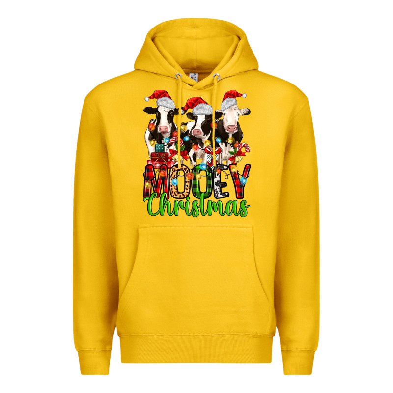 Christmas Three Cows Mooey Christmas Premium Hoodie by MaliasSmallBusiness | Teevron