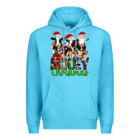 Ocean Blue christmas three cows mooey christmas Premium Hoodie - MaliasSmallBusiness