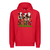 Red christmas three cows mooey christmas Premium Hoodie - MaliasSmallBusiness