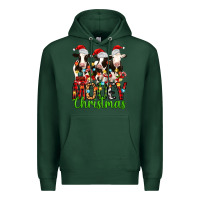 Sports Green christmas three cows mooey christmas Premium Hoodie - MaliasSmallBusiness