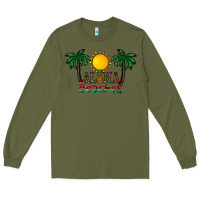 Army Green aloha beaches Long Sleeve Tee - CowhideDigitalArt
