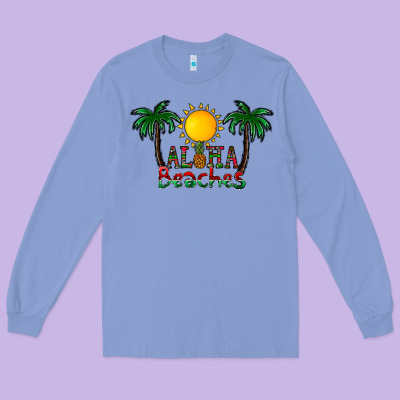 Aloha Beaches Long Sleeve Tee Designed By Cowhidedigitalart