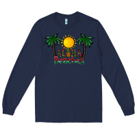 Navy aloha beaches Long Sleeve Tee - CowhideDigitalArt