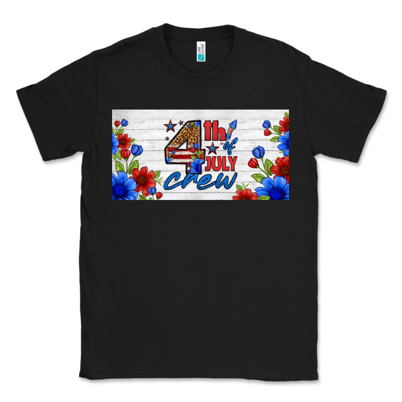 Floral 4th Of July Crew License Plate Classic Tee by HRA Design Shop | Teevron