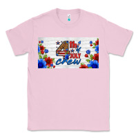 Bubblegum Pink floral 4th of july crew license plate Classic Tee - HRA Design Shop