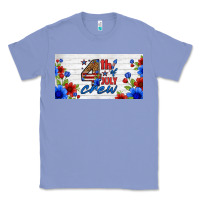 Colony Blue floral 4th of july crew license plate Classic Tee - HRA Design Shop