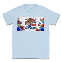 Dusty Blue floral 4th of july crew license plate Classic Tee - HRA Design Shop