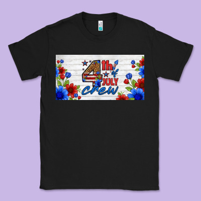 Floral 4th Of July Crew License Plate Classic Tee Designed By Hra Design Shop