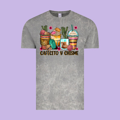 Cafecito Y Chisme Coffee Cups Vintage Tee Designed By Zillion Design Studio
