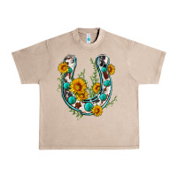 French Oak cowhide sunflower horseshoe Urban Heavy Tee - Zillion Design Studio