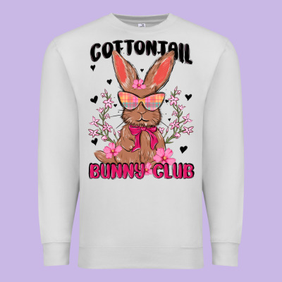Cottontail Bunny Club Premium Sweatshirt Designed By Maliassmallbusiness